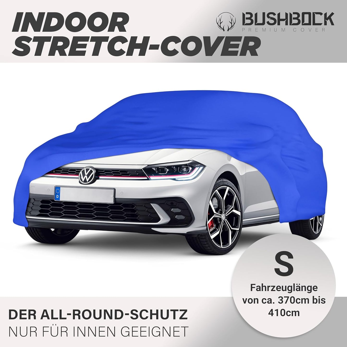Autoabdeckung Indoor - Satin Schutzhülle (Grösse S), S Blau