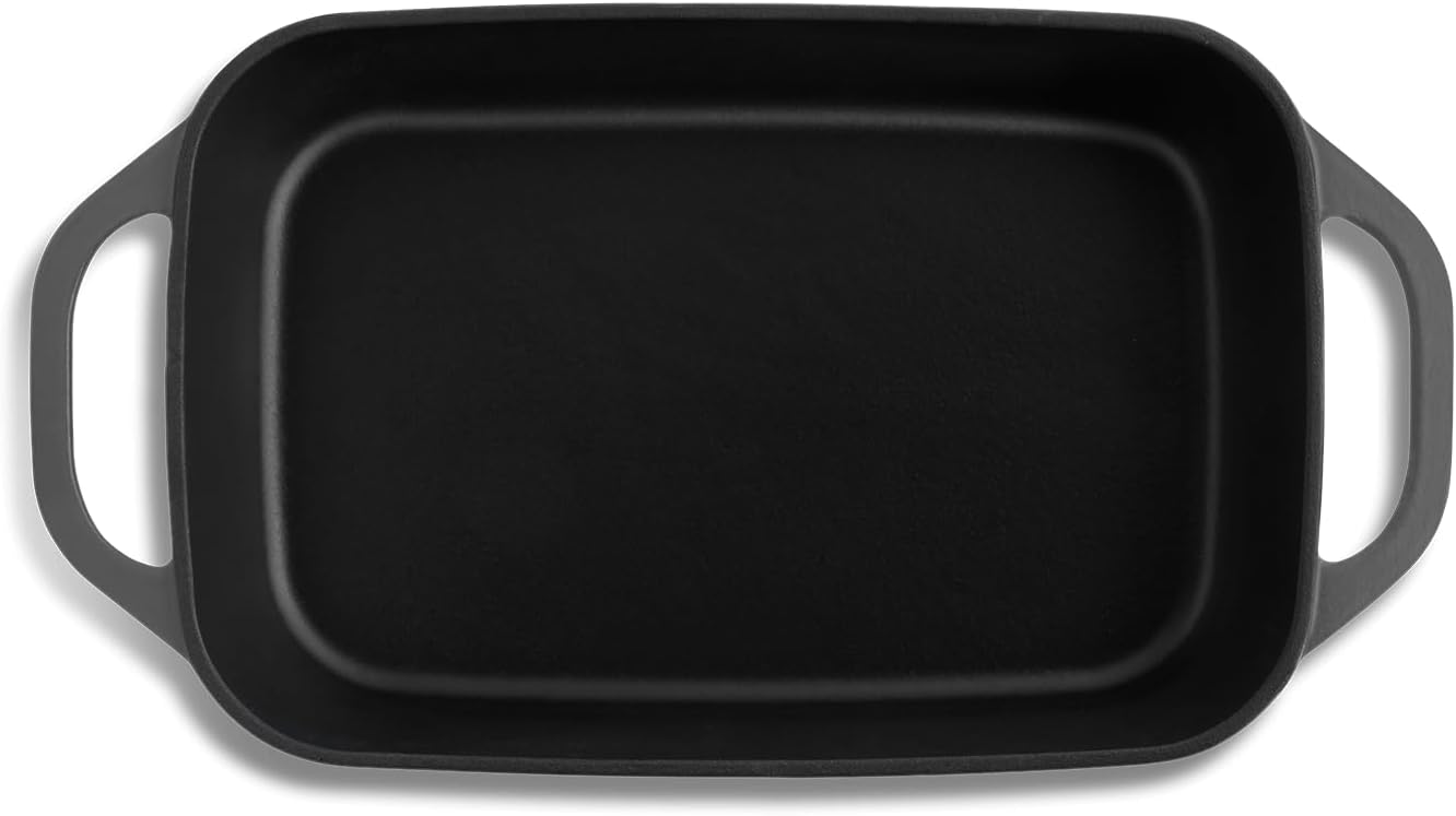 Emaillierte Auflaufform für Ofen & Grill, Guseisen Auflaufform Grau