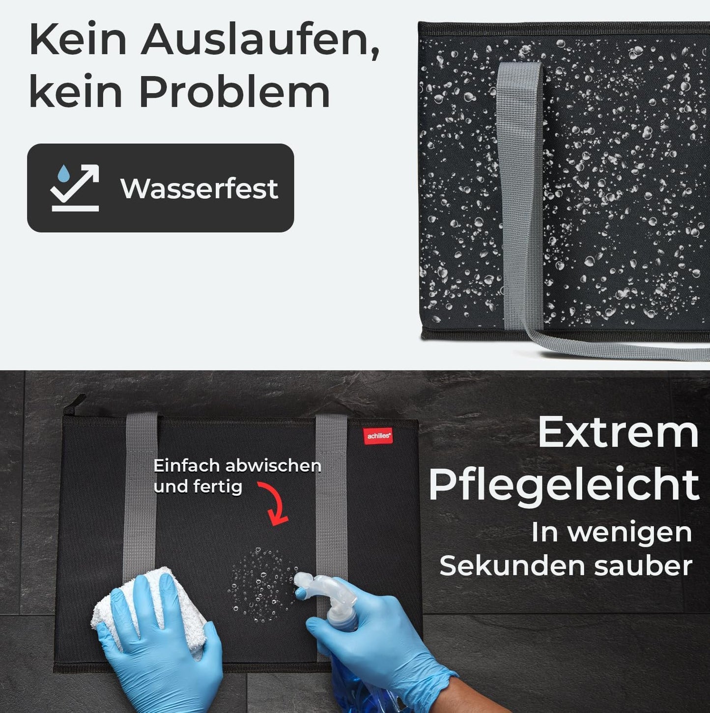Einkaufskorb-Set (3er) für Kofferraum und Aufbewahrung, Schwarz