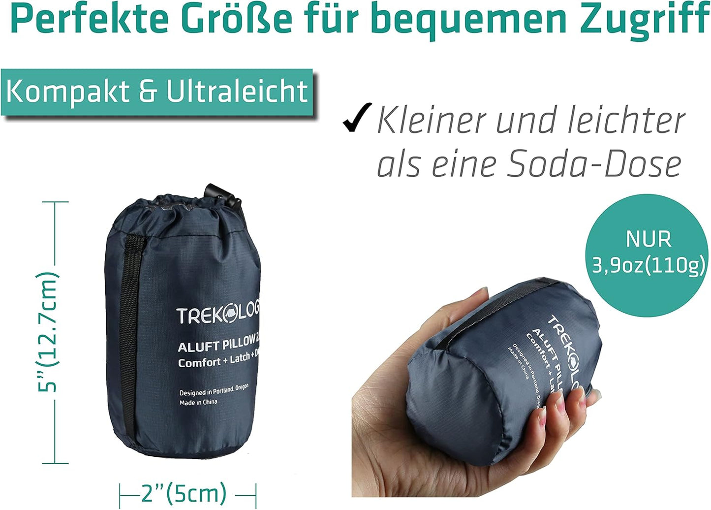 Aufblasbares Camping-Nackenkissen Aluft, Aluft 2.0 (Orange)
