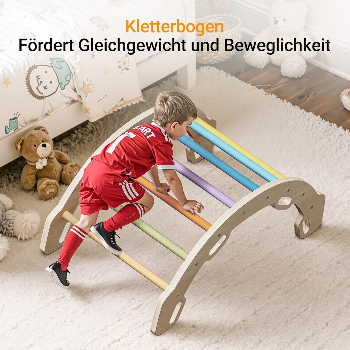 Kletterbogen mit Kissen, Regenbogen