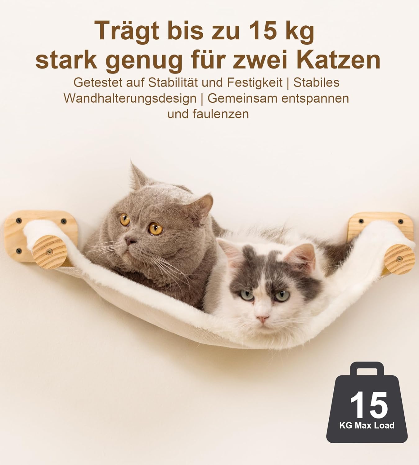 4-teiliges Kletterwand-Set für Katzen, 1PC Hängematte+1PC Wandregal Katzen+2PC Stufen