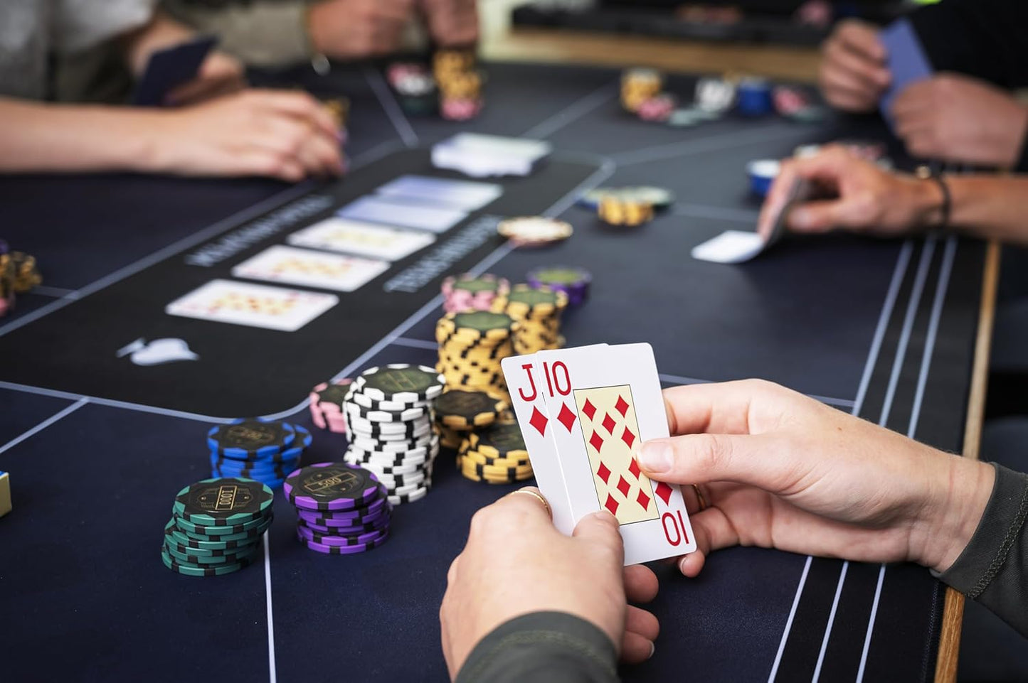 Rutschfeste Pokermatte, Blau 120x60cm