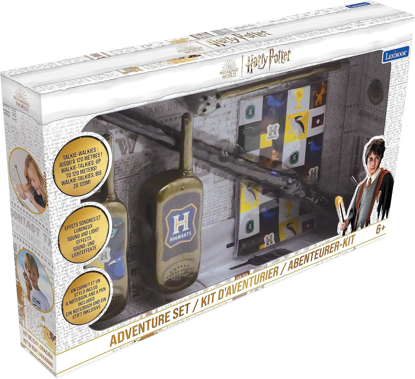 Harry Potter Zauberer-Abenteurer-Set mit Talkies-Walkies, Zauberstab, Notizbuch, Stift, Radiergummi, Harry Potter
