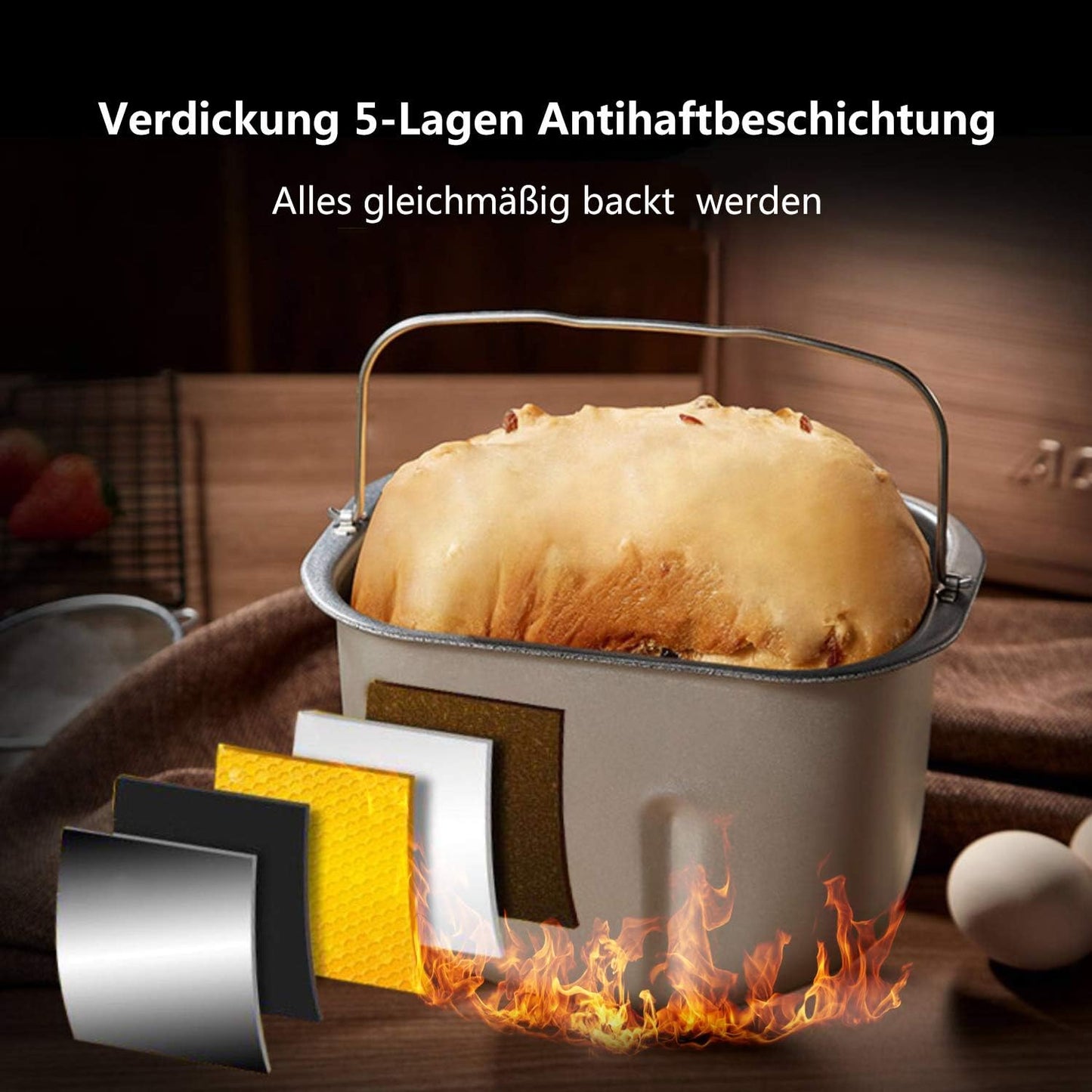 Brotbackautomat mit 19 Programmen und 15 Std. Timer