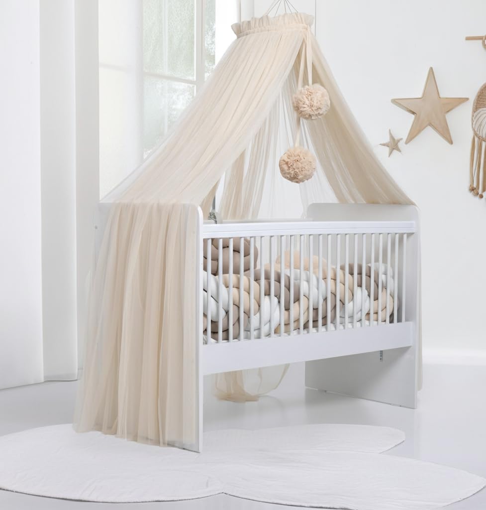 Betthimmel für Babybett, Hellbeige