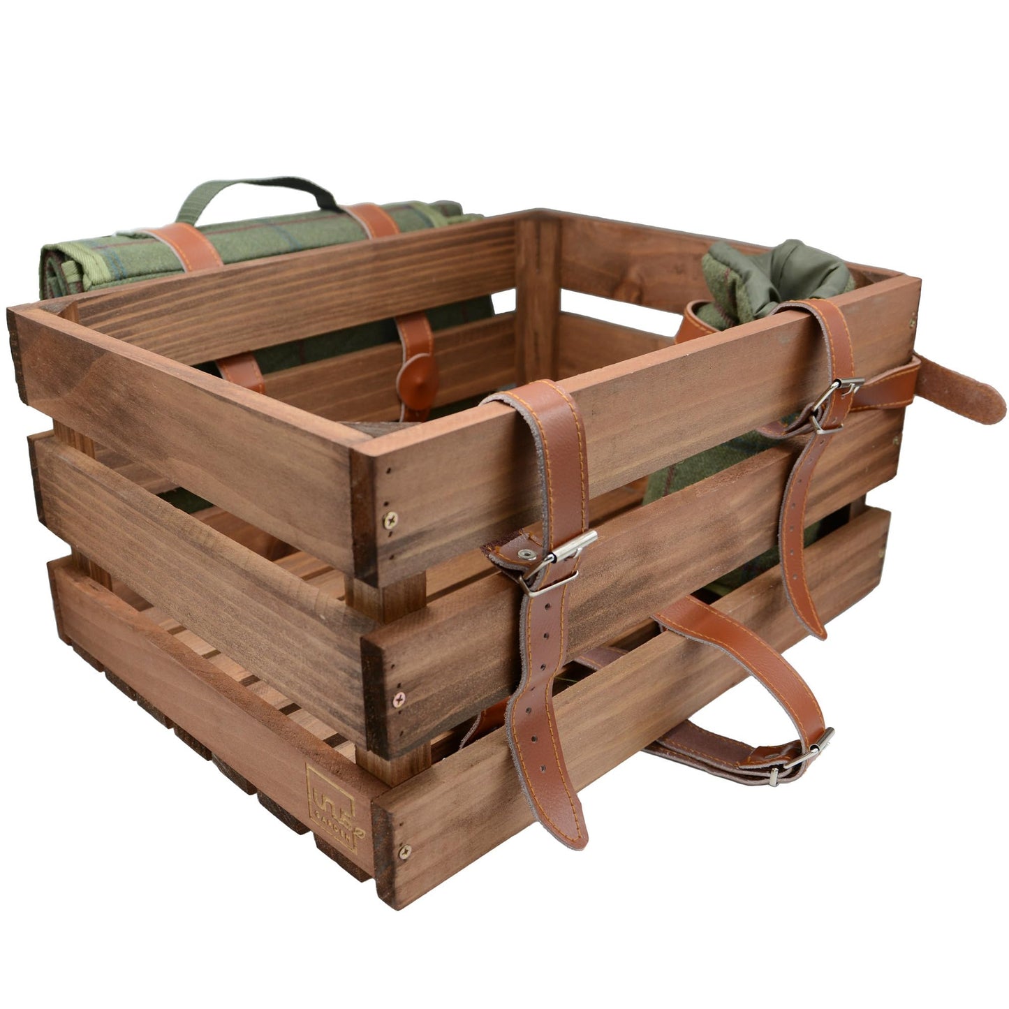Velokiste mit Picknickdecke, Braun