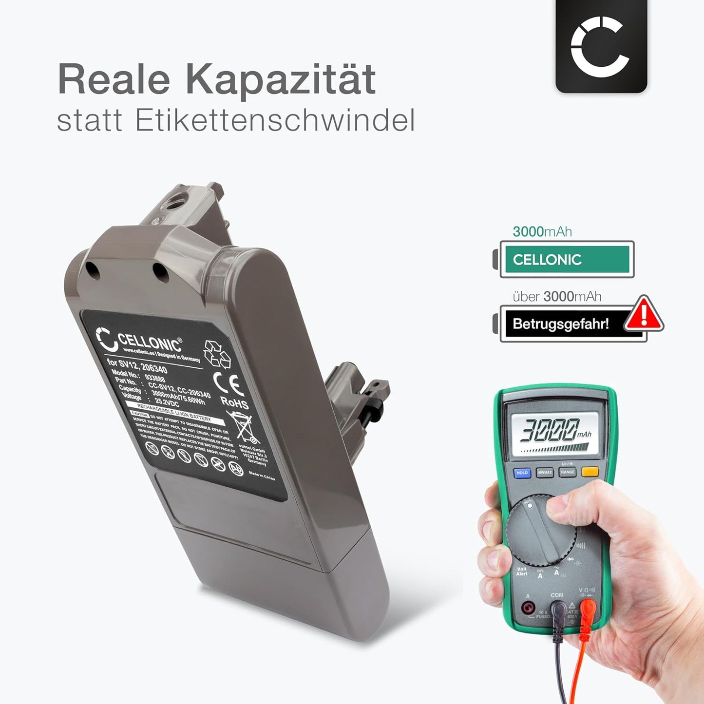Ersatzakku für V10 Staubsauger, V10 - 3000mAh