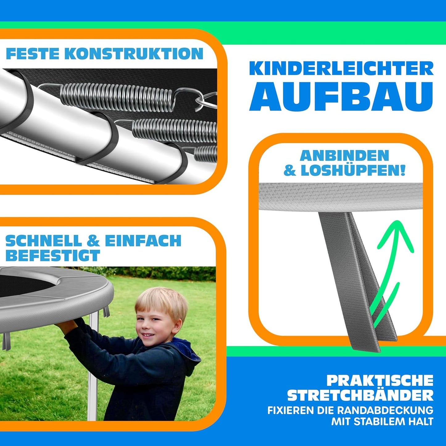Trampolin Randabdeckung, Hellgrau 427 cm