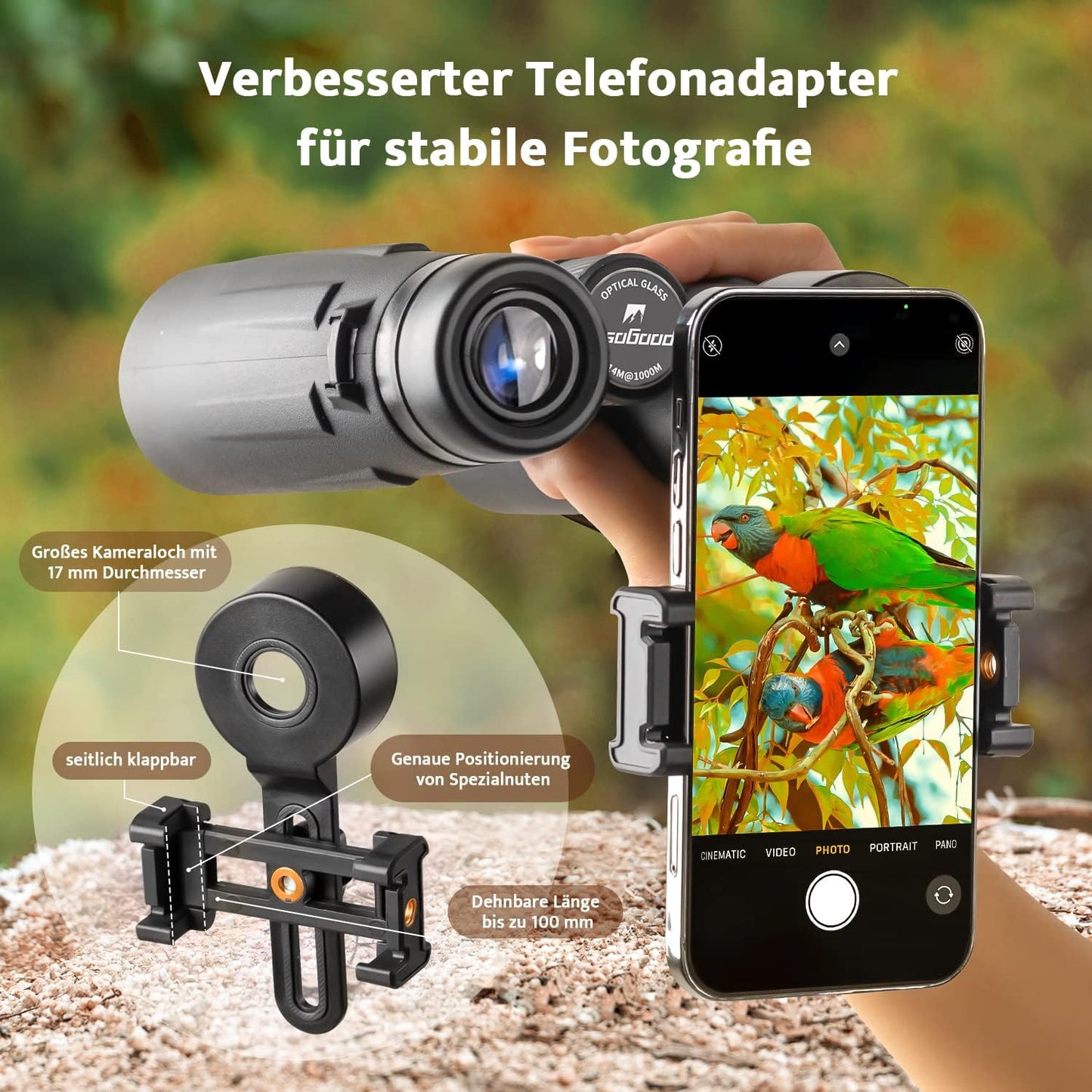 10x42 Fernglas, Schwarz
