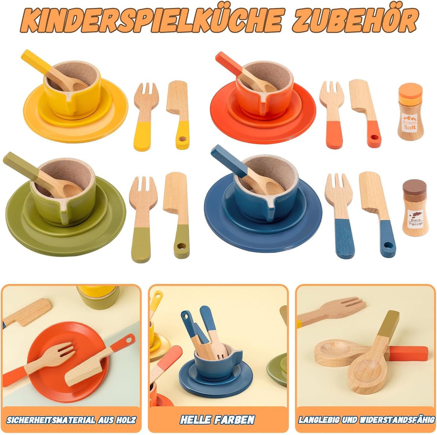 Holz-Küchenzubehör-Set für Kinderküche, 1_helle Farbe