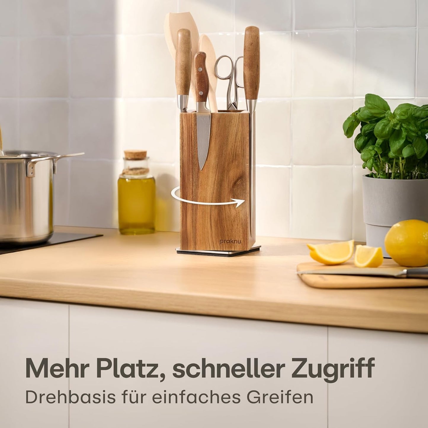 Magnetischer Messerblock aus Akazienholz