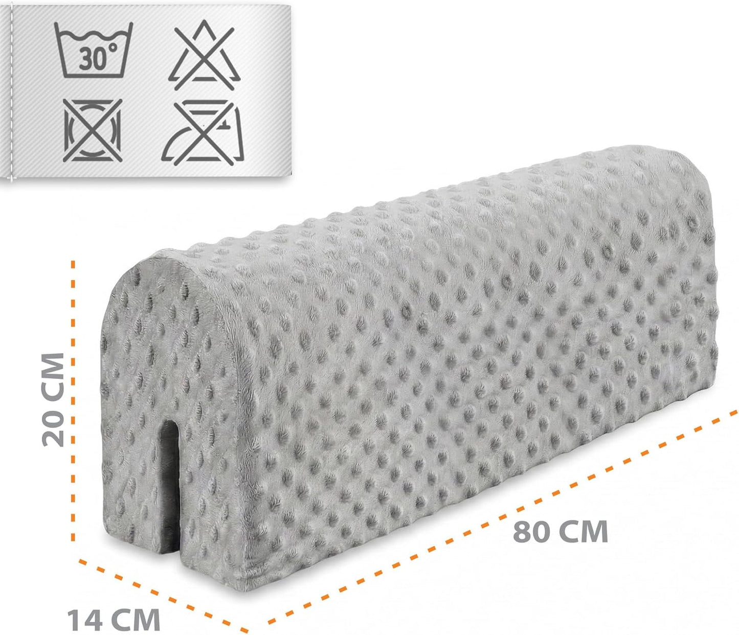 Bettkantenschutz für Kinderbetten, Hellgrau 80 cm