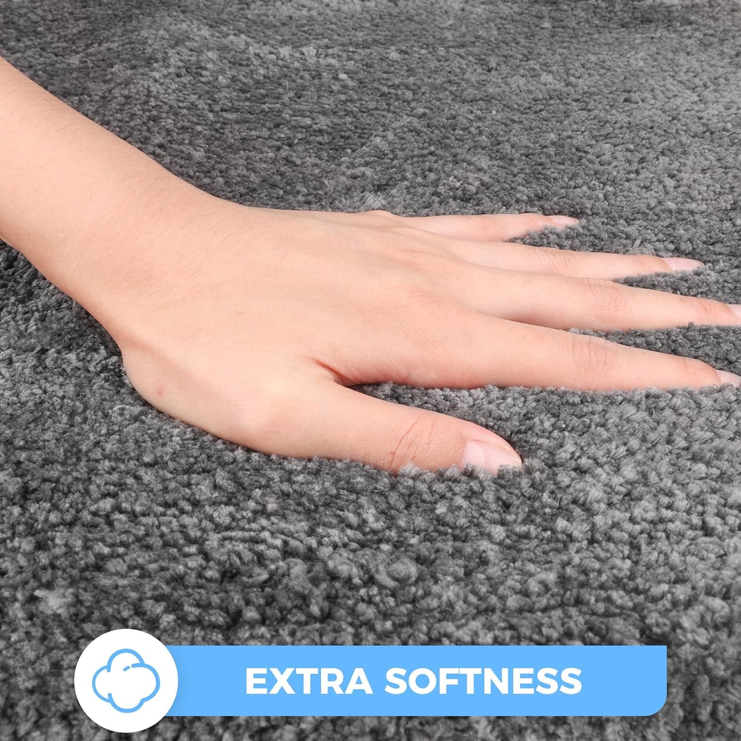 2er-Set Badematte, Grau 2 Set 50x80 cm + 40x50 cm