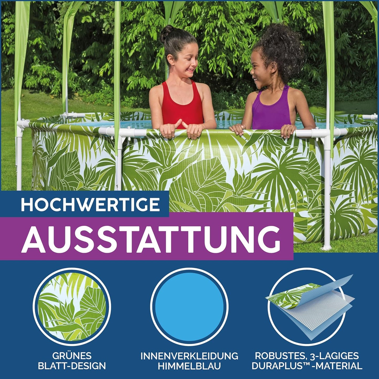 Pool mit Sonnenschutz, 244 x 51 cm - Nr. 2