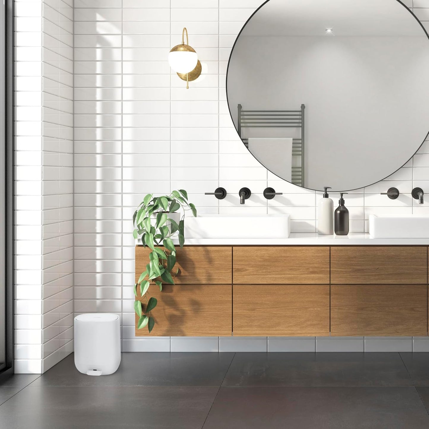 Badeimer mit Softclose, Weiss Ohne Klobürste