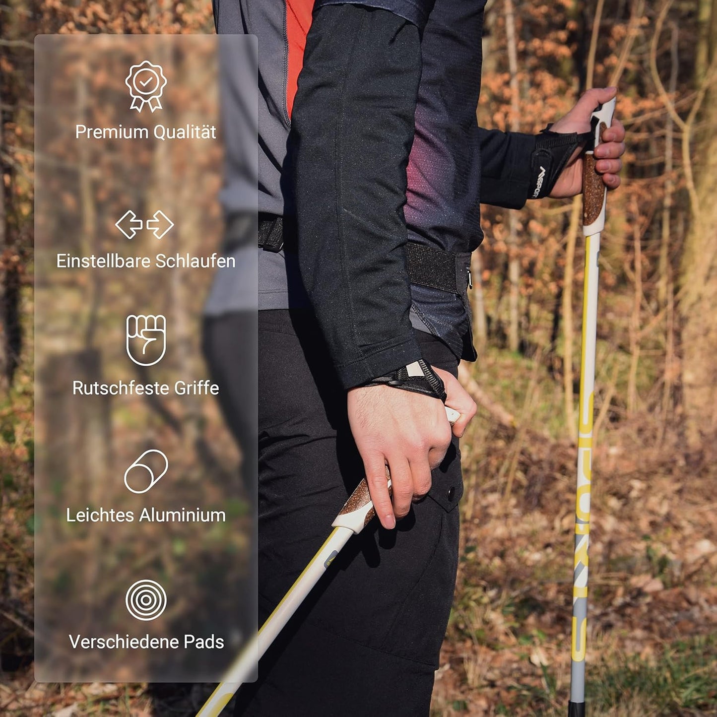 Nordic Walking Stöcke mit Tragetasche, Nordic Walking Stöcke + Tasche