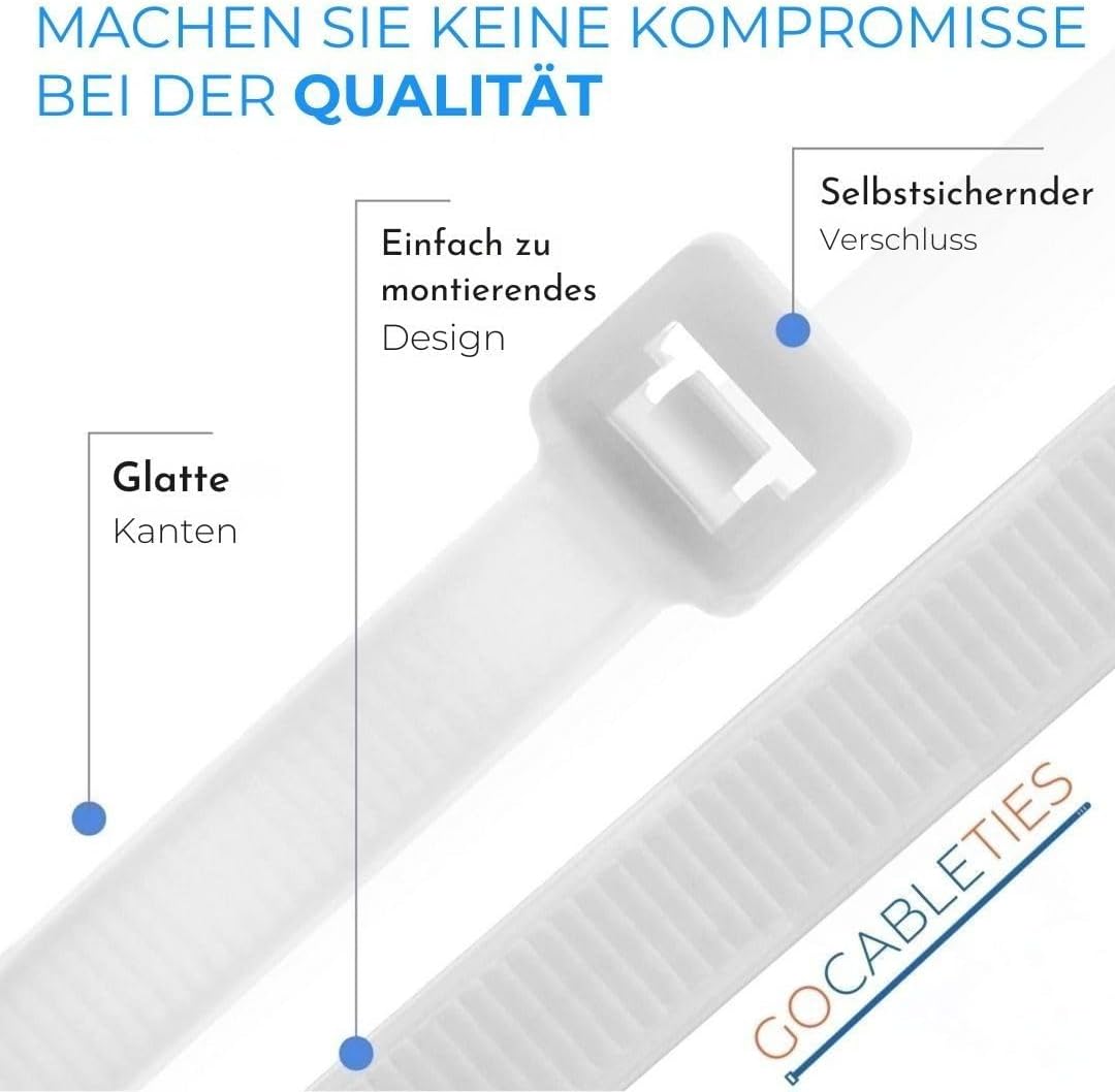 100 x Kabelbinder, 450 mm x 9,0 mm / Grün