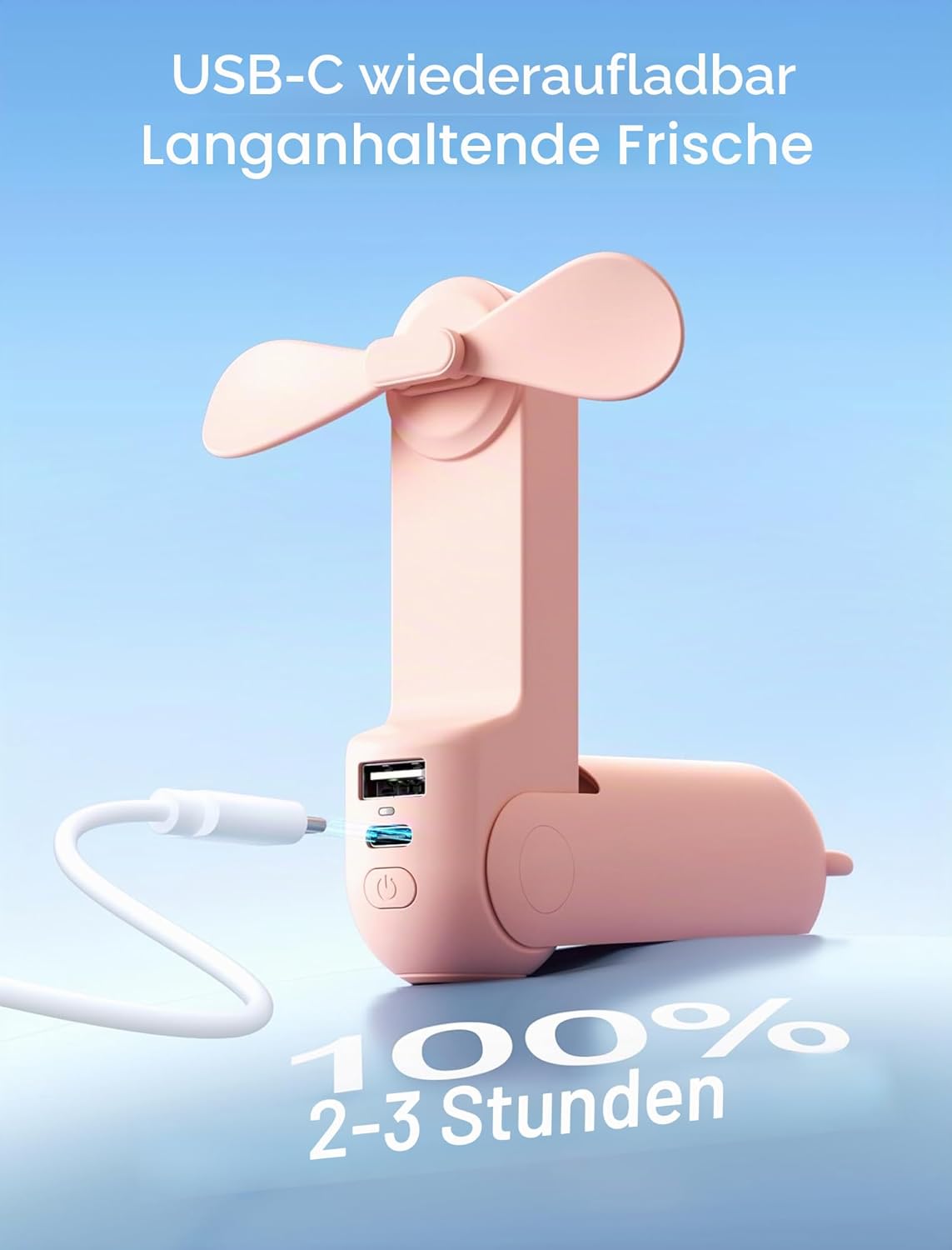Mini Handventilator, Rosa