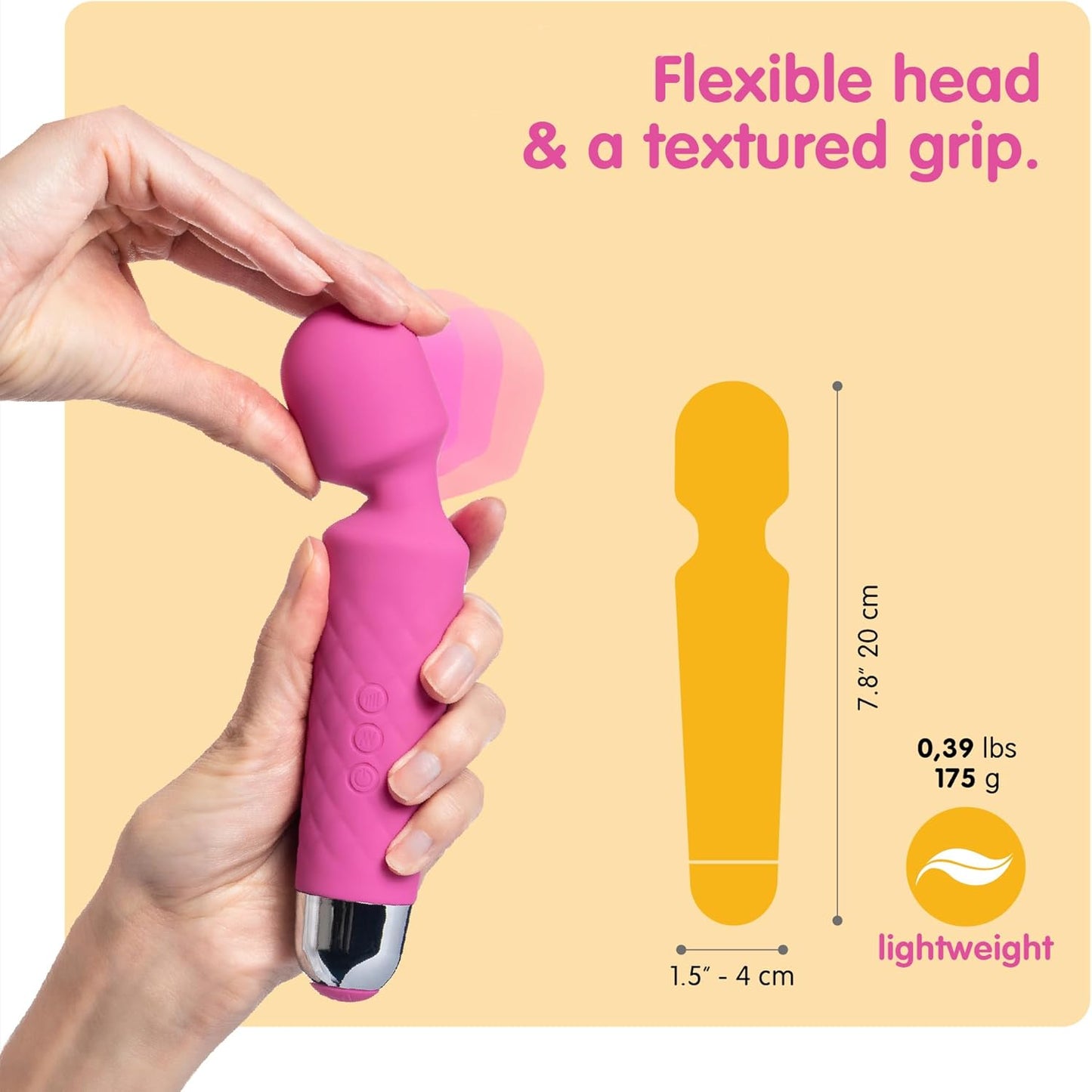 Vibrator mit 20 Vibrationsmustern und 8 Geschwindigkeiten, Klein Rosa