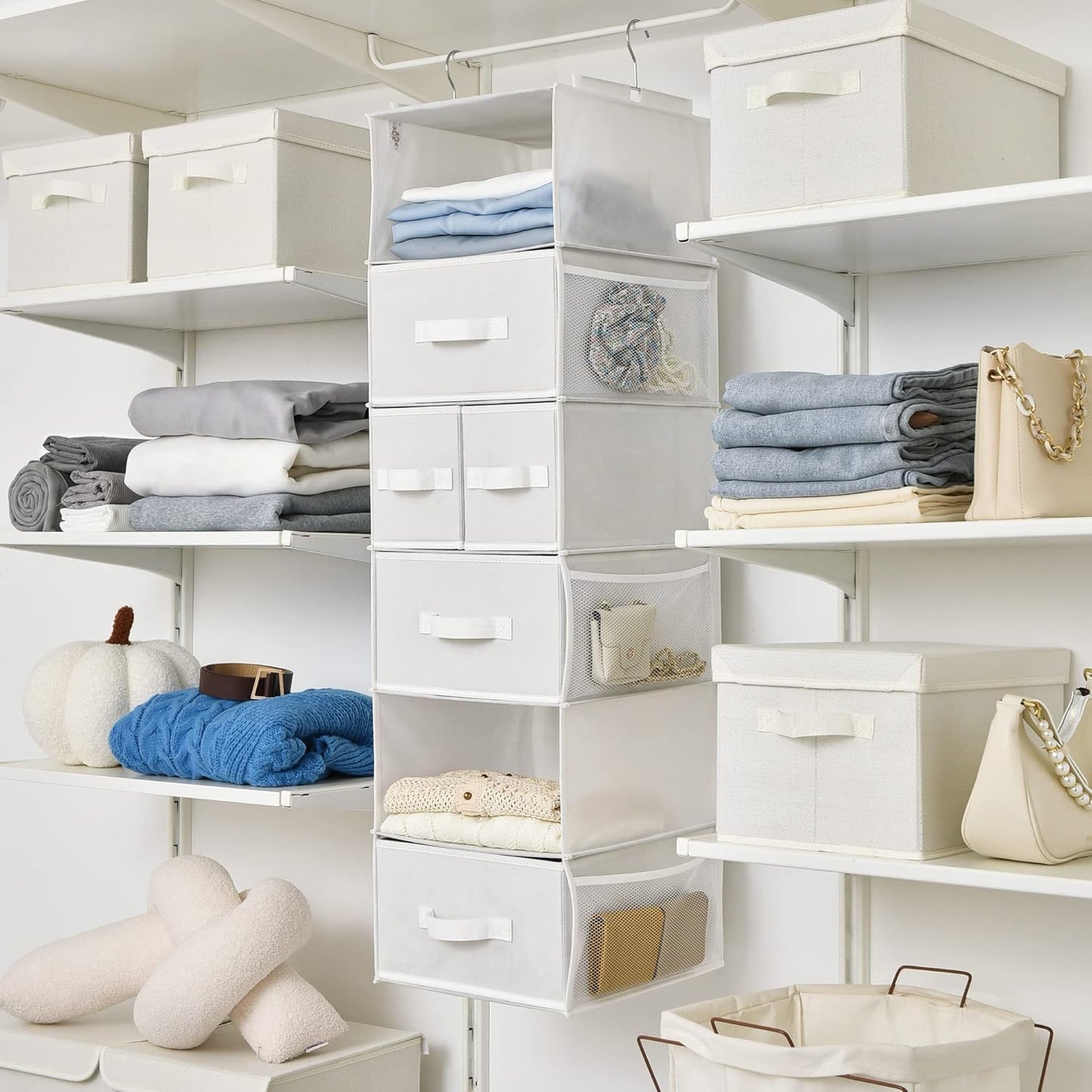 Schrank Hängeorganizer mit 5 Schubladen, Weiss