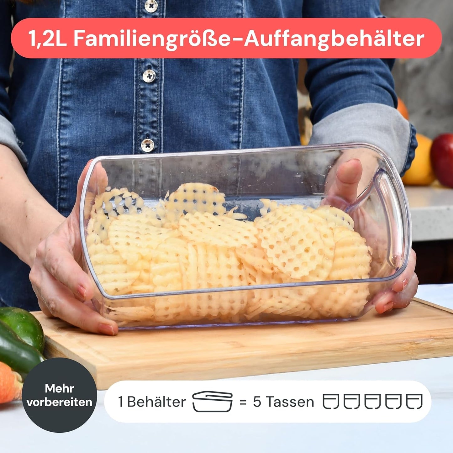 Gemüseschneider & Mandoline, Weiss 8-in-1