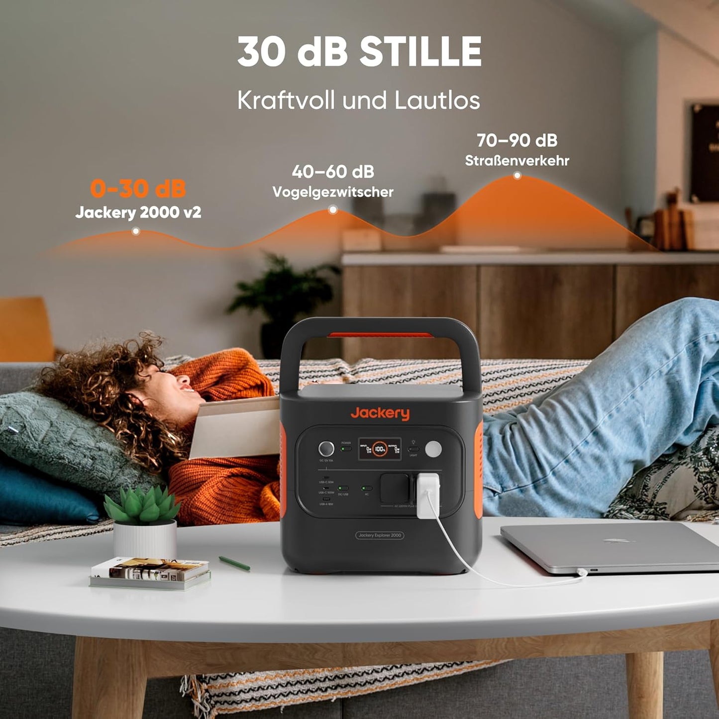 Tragbare Powerstation mit Solarpanelen, E2000 V2+2x200W