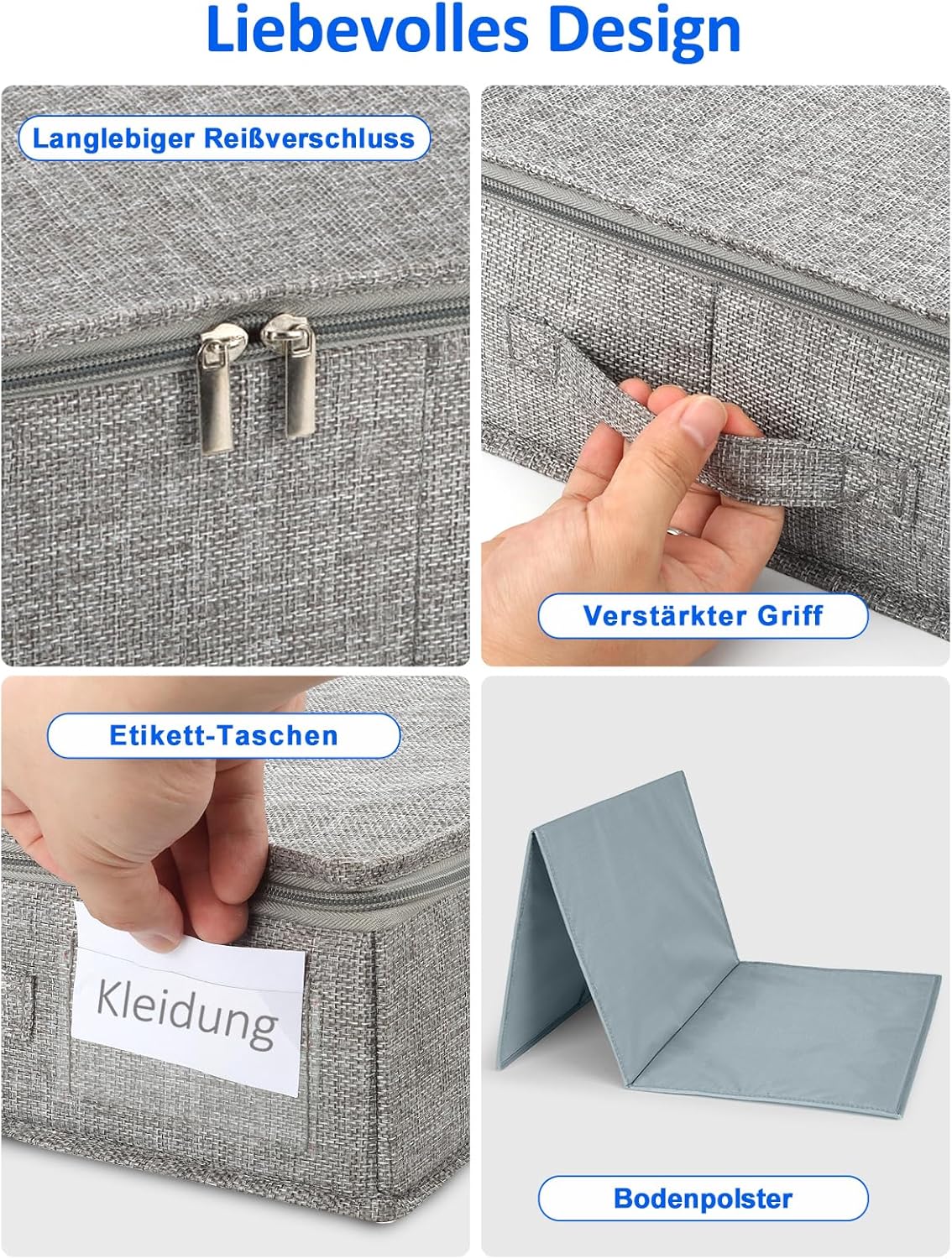 2-teiliges Unterbett-Aufbewahrungsboxen-Set, 2pcs mit Pp-kunststoffplatten