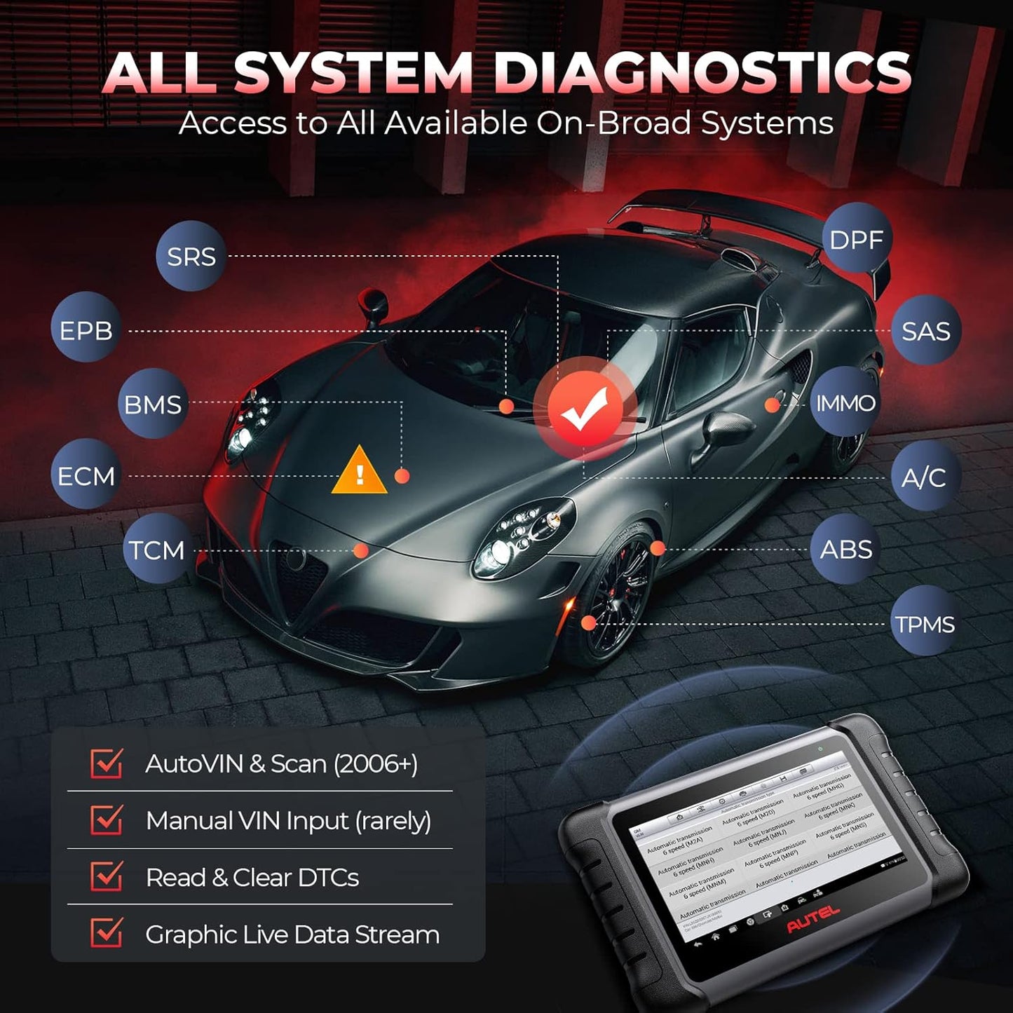 Diagnosegerät MaxiCOM MK808S mit 28+ Funktionen, MK808S