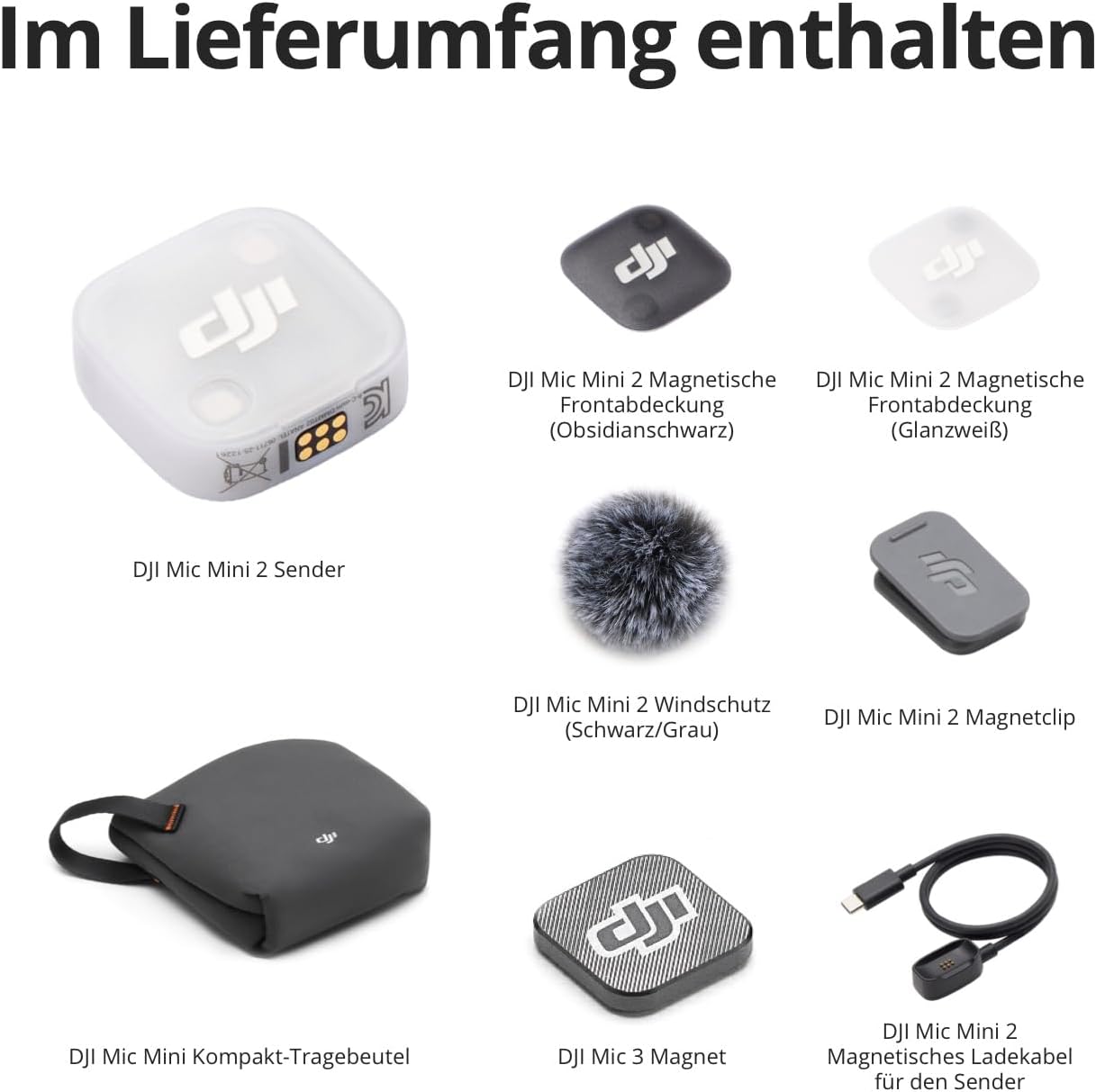 Kabelloses Lavalier Mikrofon mit Geräuschunterdrückung, Sender Mini 2 Sender