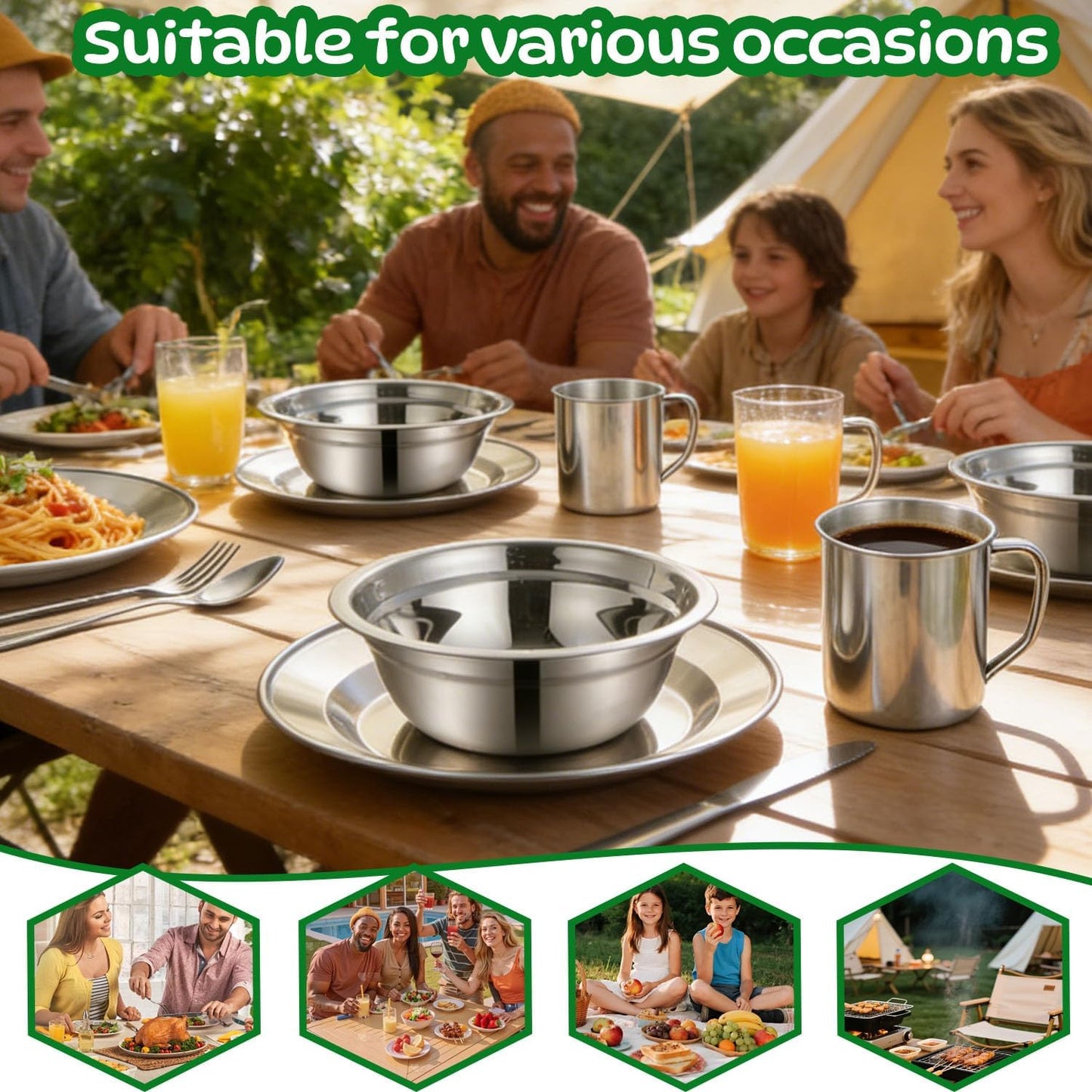 15-teiliges Camping Geschirr Set, 2