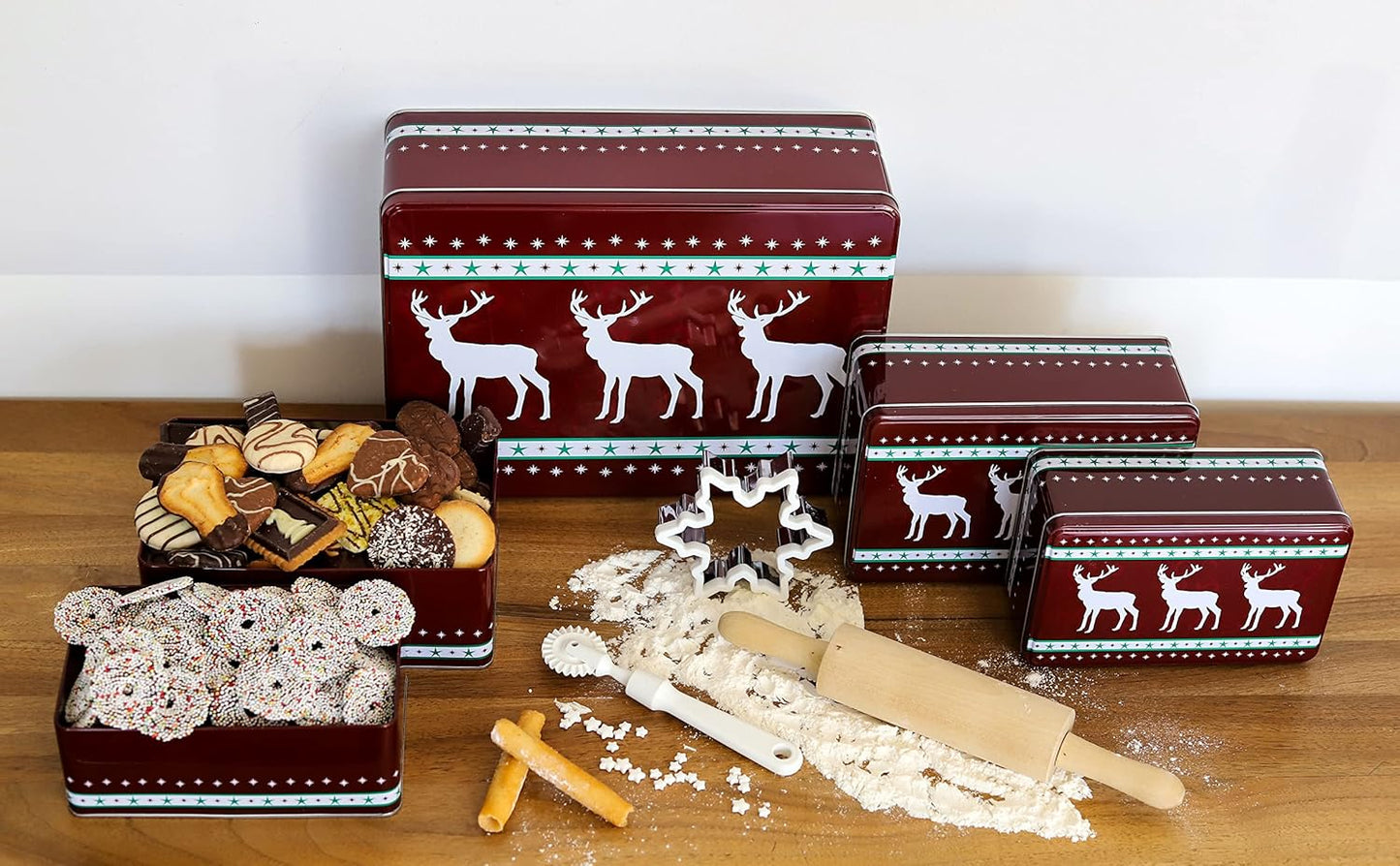 Keksdosen-Set mit Rentiermotiv (5-teilig), 5er Set Rentier