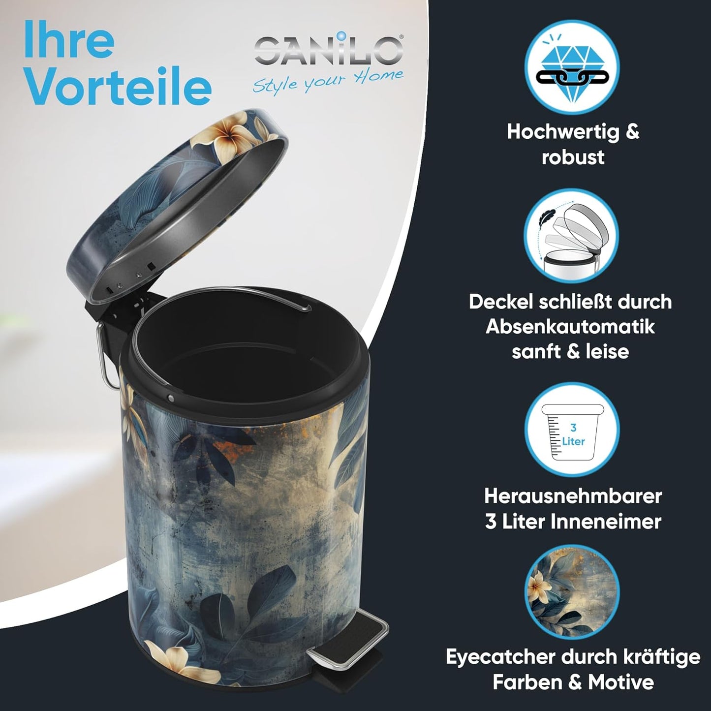 Kosmetikeimer mit Absenkautomatik, Lilybud