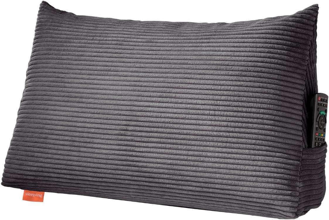 Dreieckiges Lesekissen, Cord: Dunkelgrau 70 x 40 x 20 cm