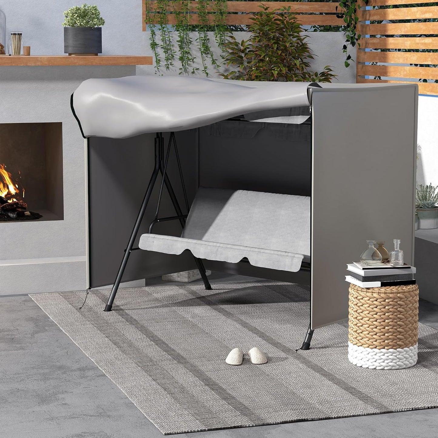 Abdeckung für Hollywoodschaukel, 205L x 124B x 164H cm Grau
