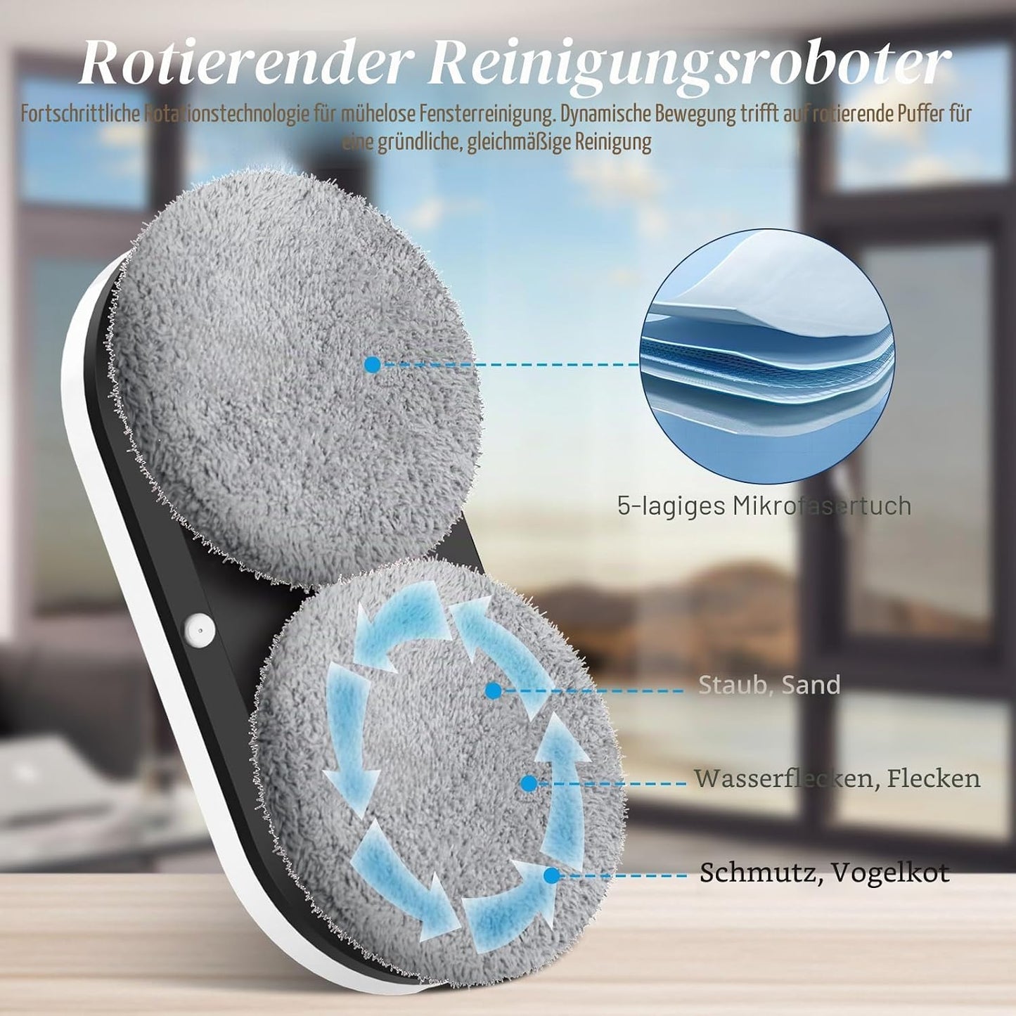 Fensterputzroboter mit Doppel-Sprühfunktion, D