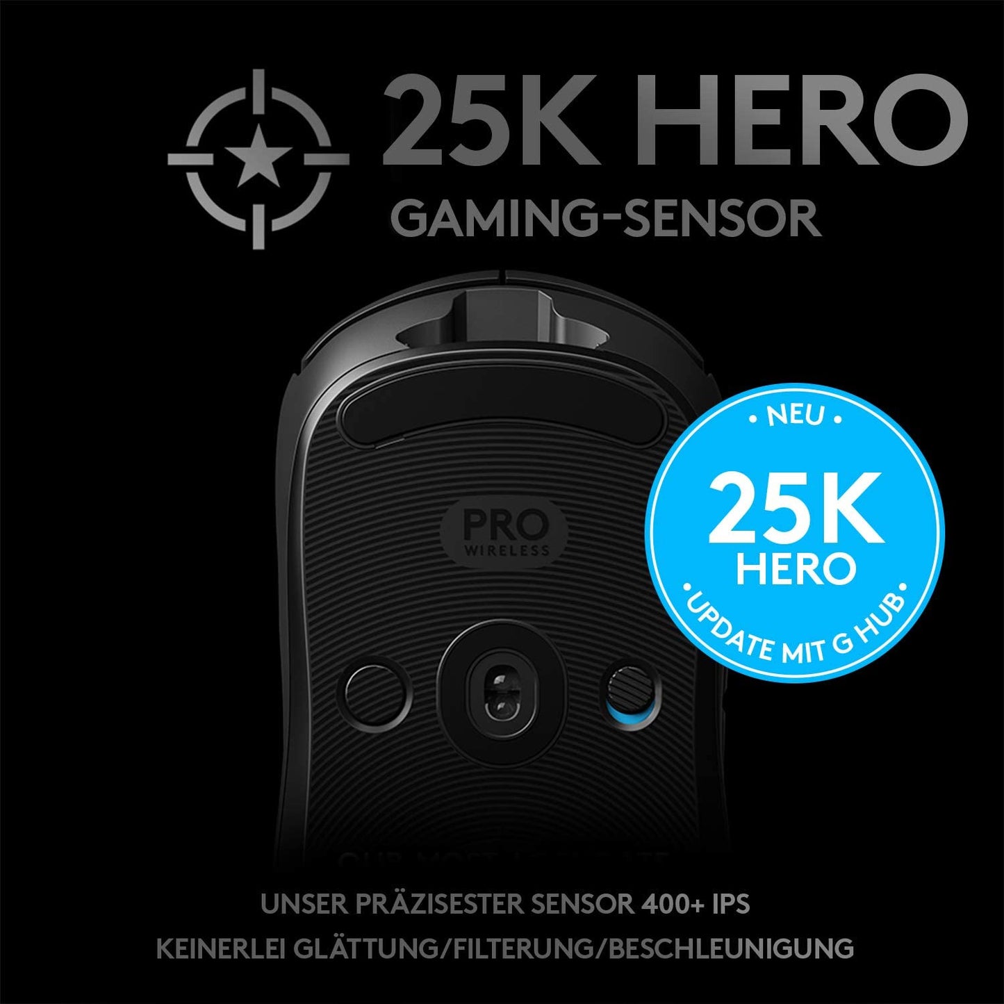 G PRO Wireless, Gaming-Maus, Schwarz G PRO Gaming Maus