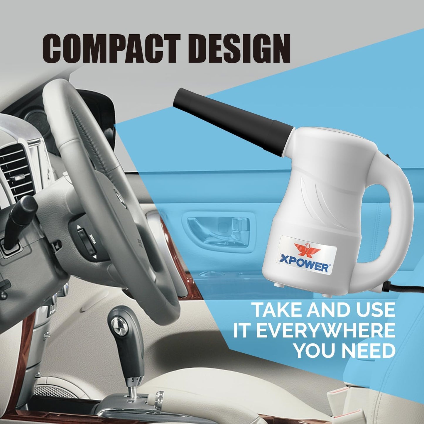Elektrischer Luftstaubgebläse A-2S für PC & Auto, Weiss A-2S