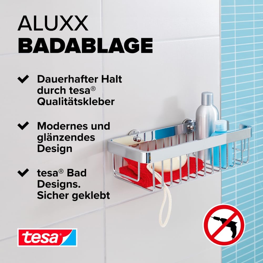 ALUXX Duschkorb inkl. Klebelösung ohne Bohren, Badablage