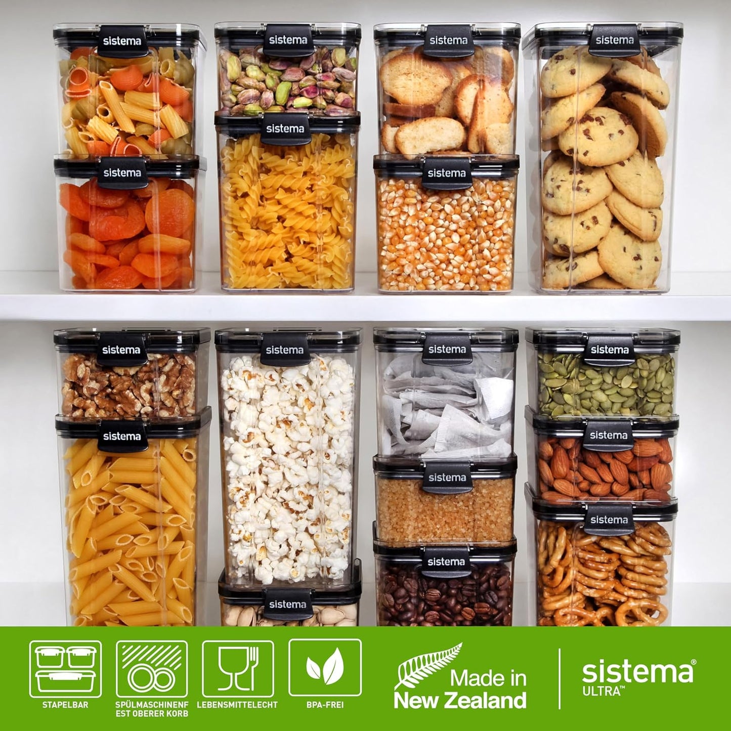 Luftdichte Frischhaltedosen-Set, 5-teilig, Stapelbar, 5 containers