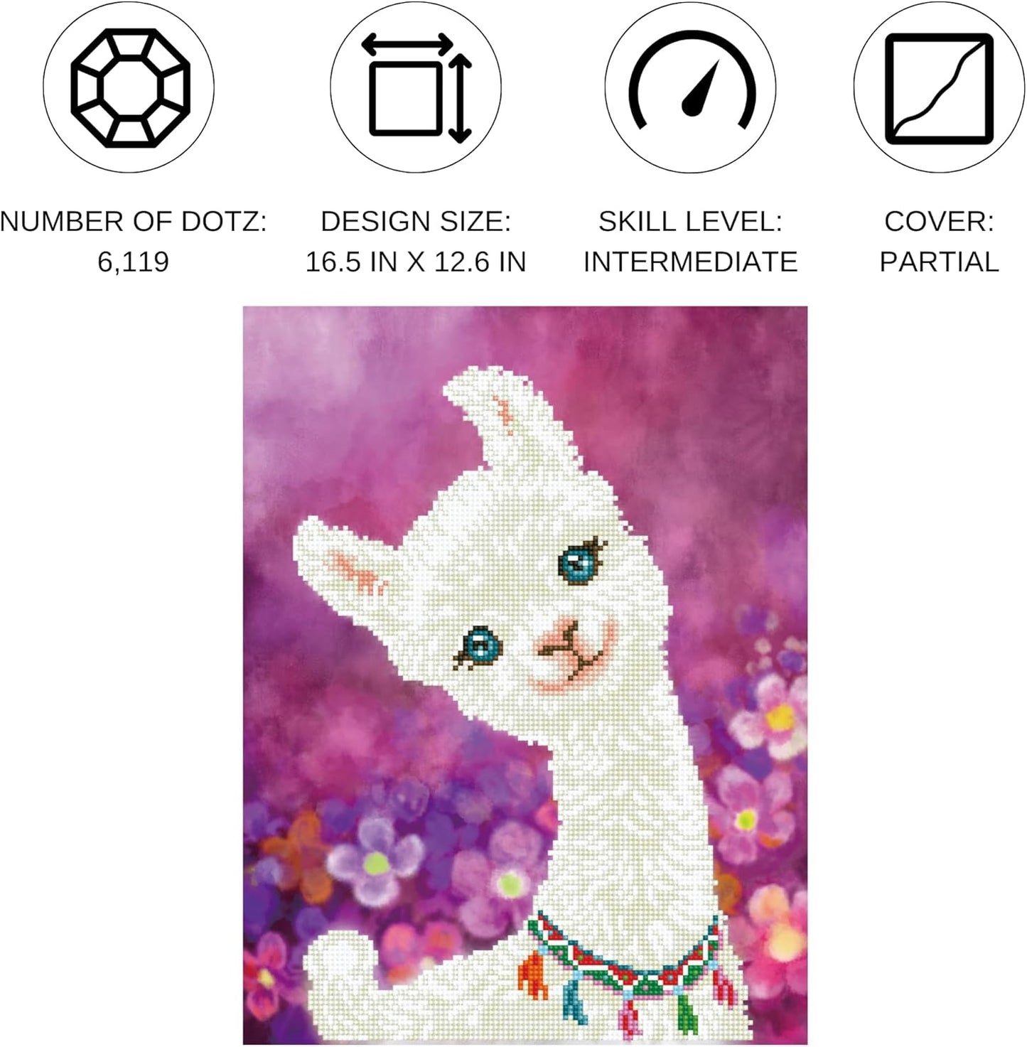 DD7.018 Diamond Painting Set Lama Lulu