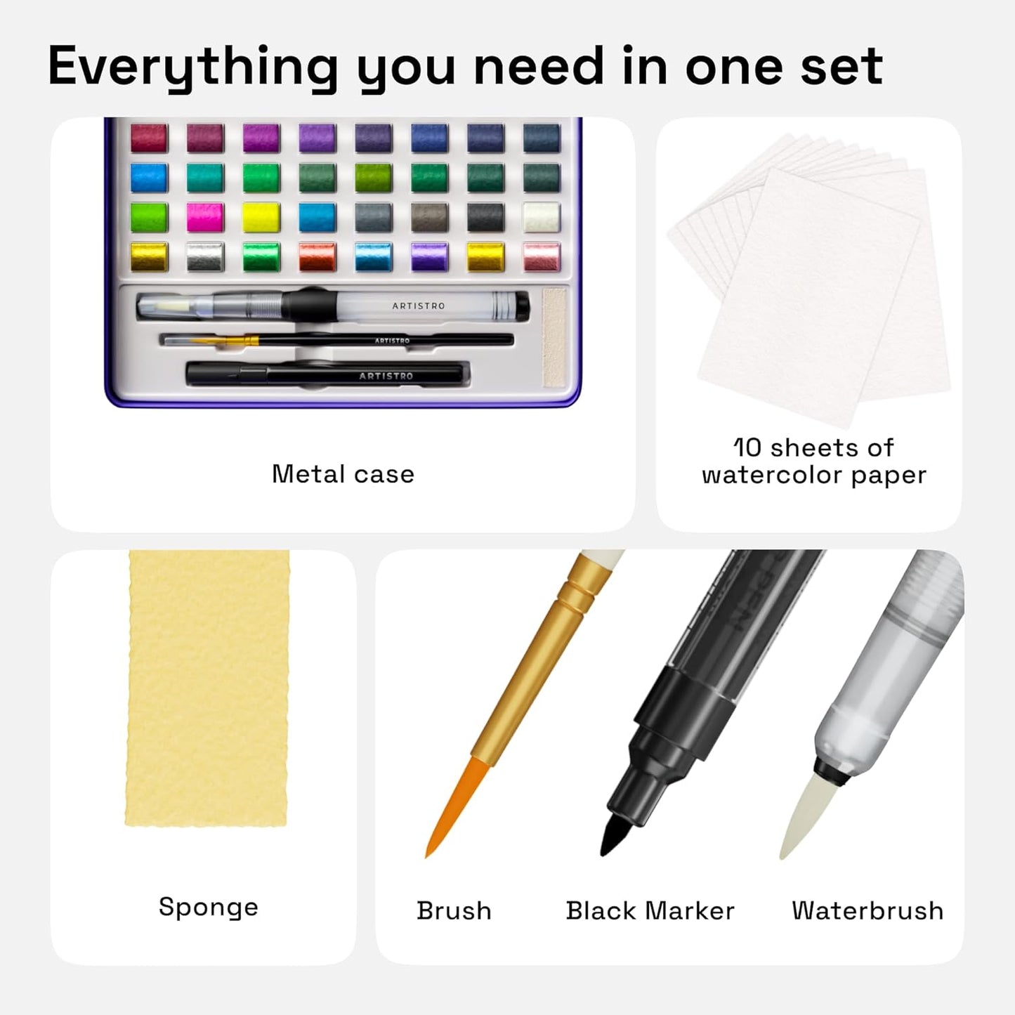 Aquarellfarben Set, 48 stück - Premium