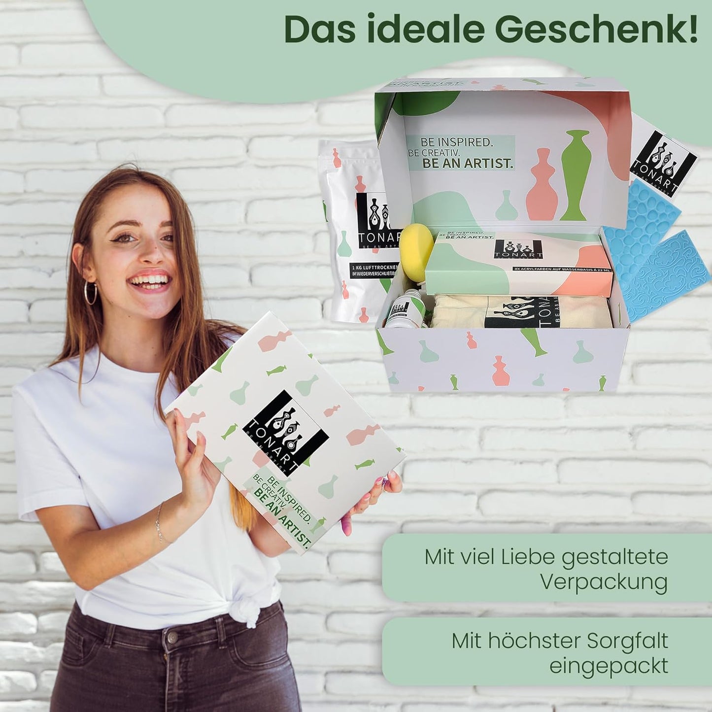 DIY Töpferset für Anfänger mit lufttrocknendem Ton