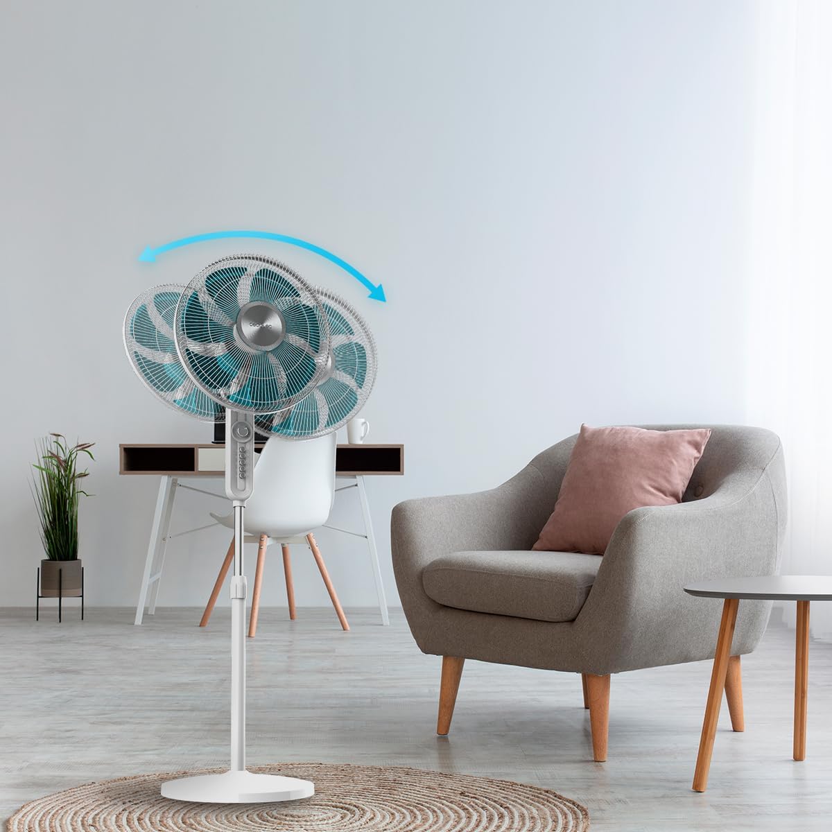 EnergySilence 610 Max Flow Standventilator, Manuelle Steuerung Weiss + Blau