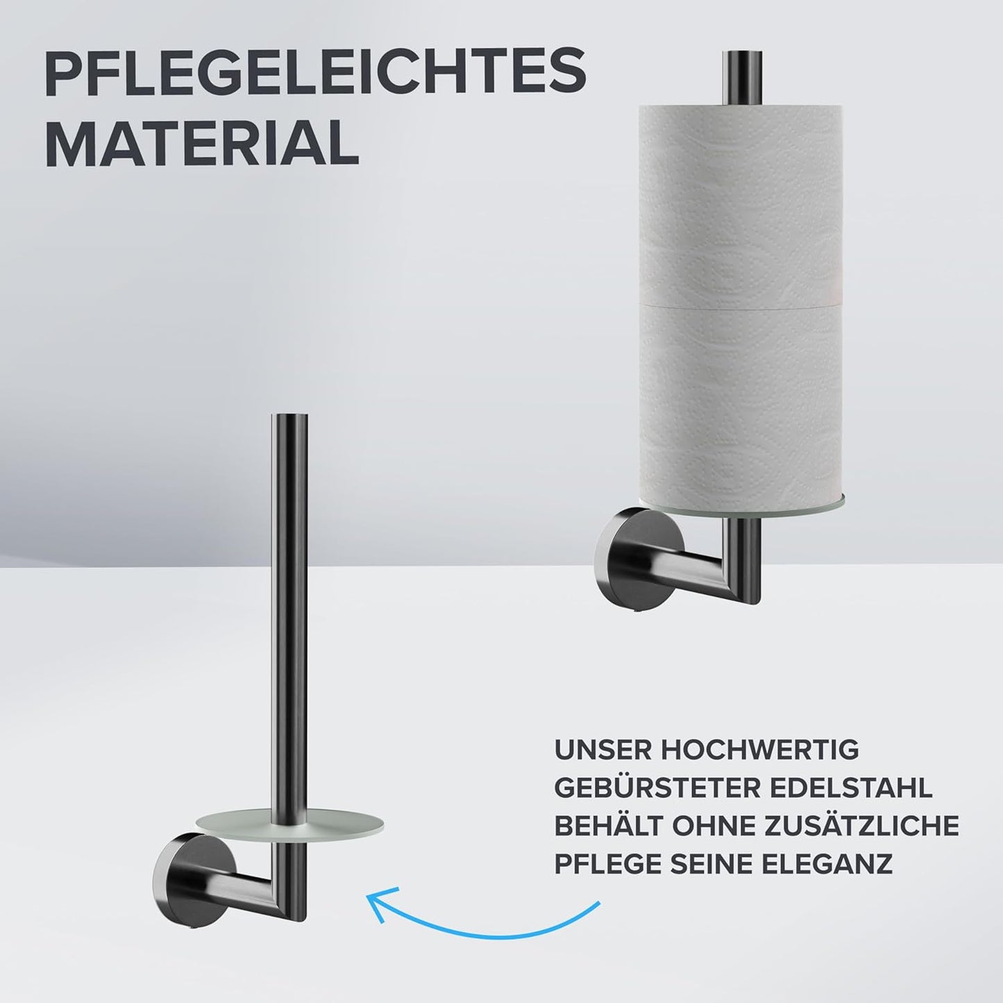 Toilettenpapierhalter für 2 Rollen, Gunmetal Zum Bohren