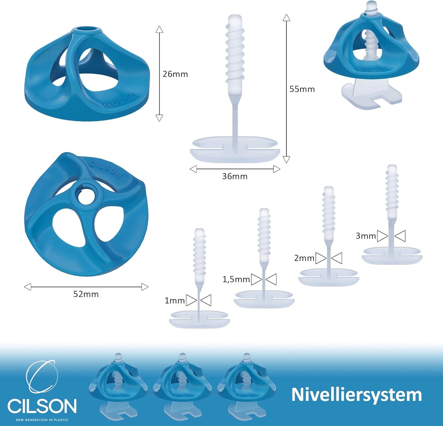 Fliesen-Nivelliersystem Tornado (2.000 Stück), 2.000x Laschen 2 mm - 2.000 Stück