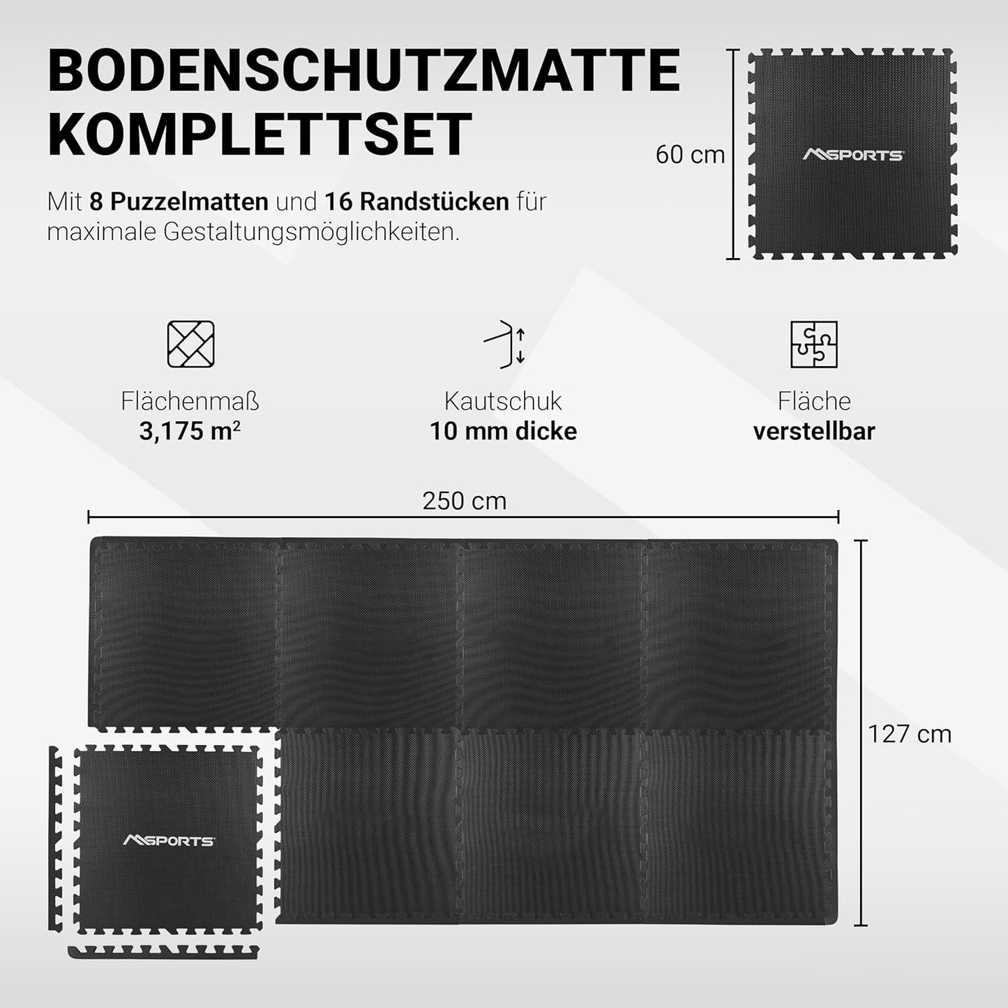 Puzzle Schutzmatten Set, Schwarz