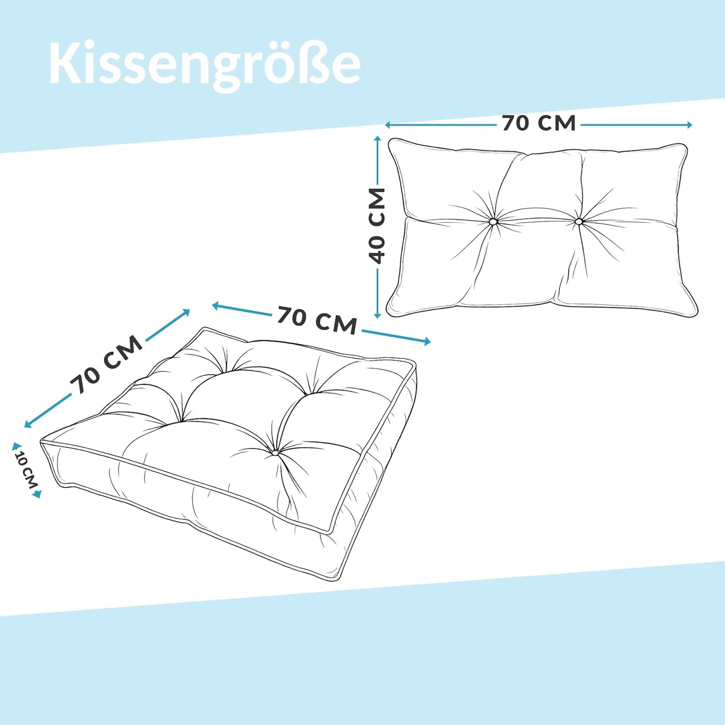 Loungekissen-Set, Grün 2er Set (70x70 + 70x40)