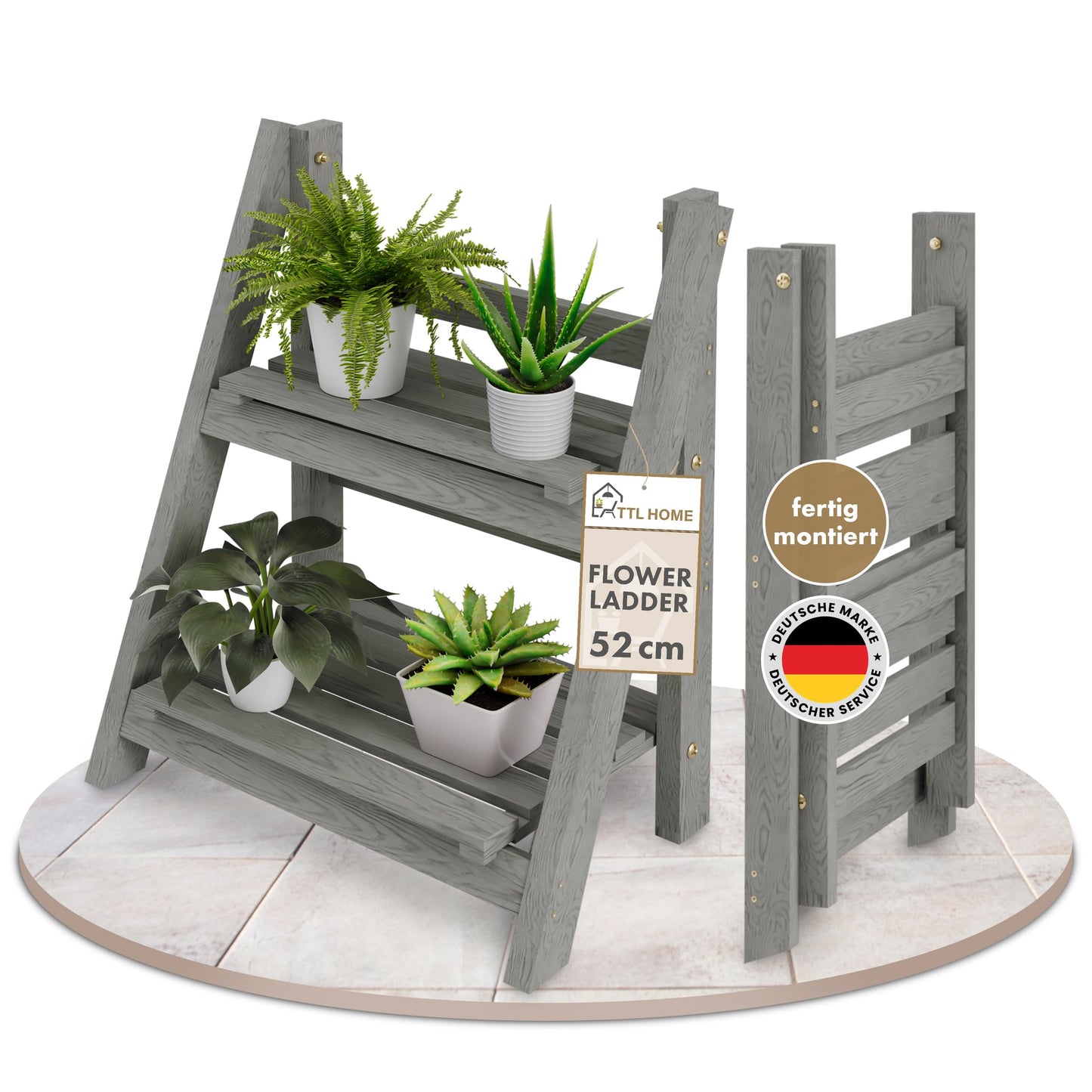 Klappbare 2-stufige Blumentreppe, S - 52x41x24cm