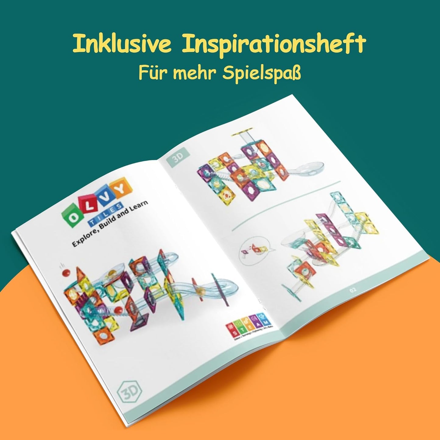 Magnetische Bausteine Murmelbahn-Set (100 Teile)